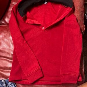 Our Win clothing, hoodie, V-neck, button sweatshirt, Medium